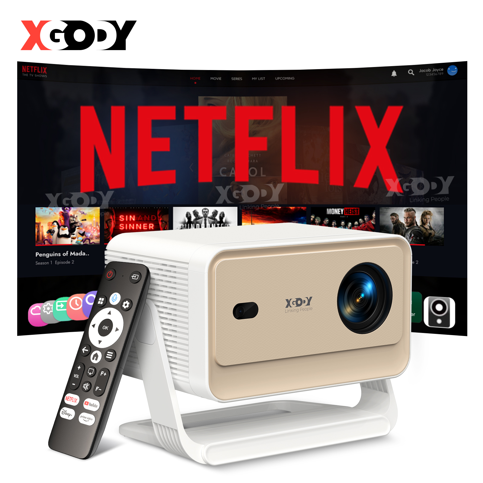 Home Cinema Compact - XGODY Projector N6/N6 Pro Netflix Officially