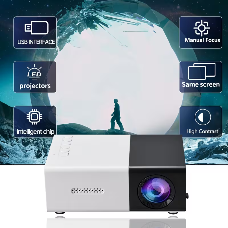 Home Cinema Compact - Compact LED Portable Projector,320*240P,Compatible with Mobile