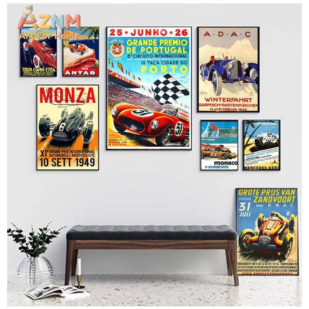Home Cinema Classic - 1pc Vintage Car Racing Monaco Poster