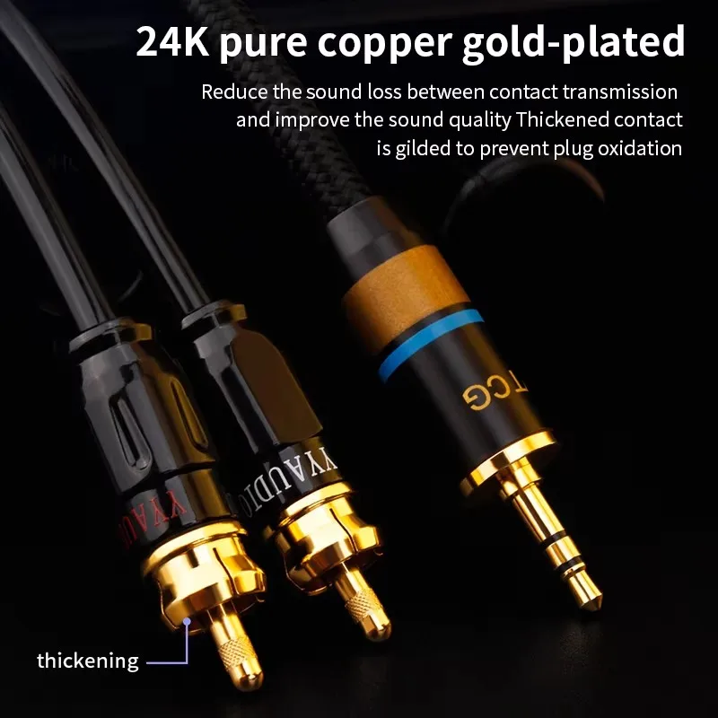 Home Cinema Solution - 3.5mm to 2RCA Audio Cable HiFi