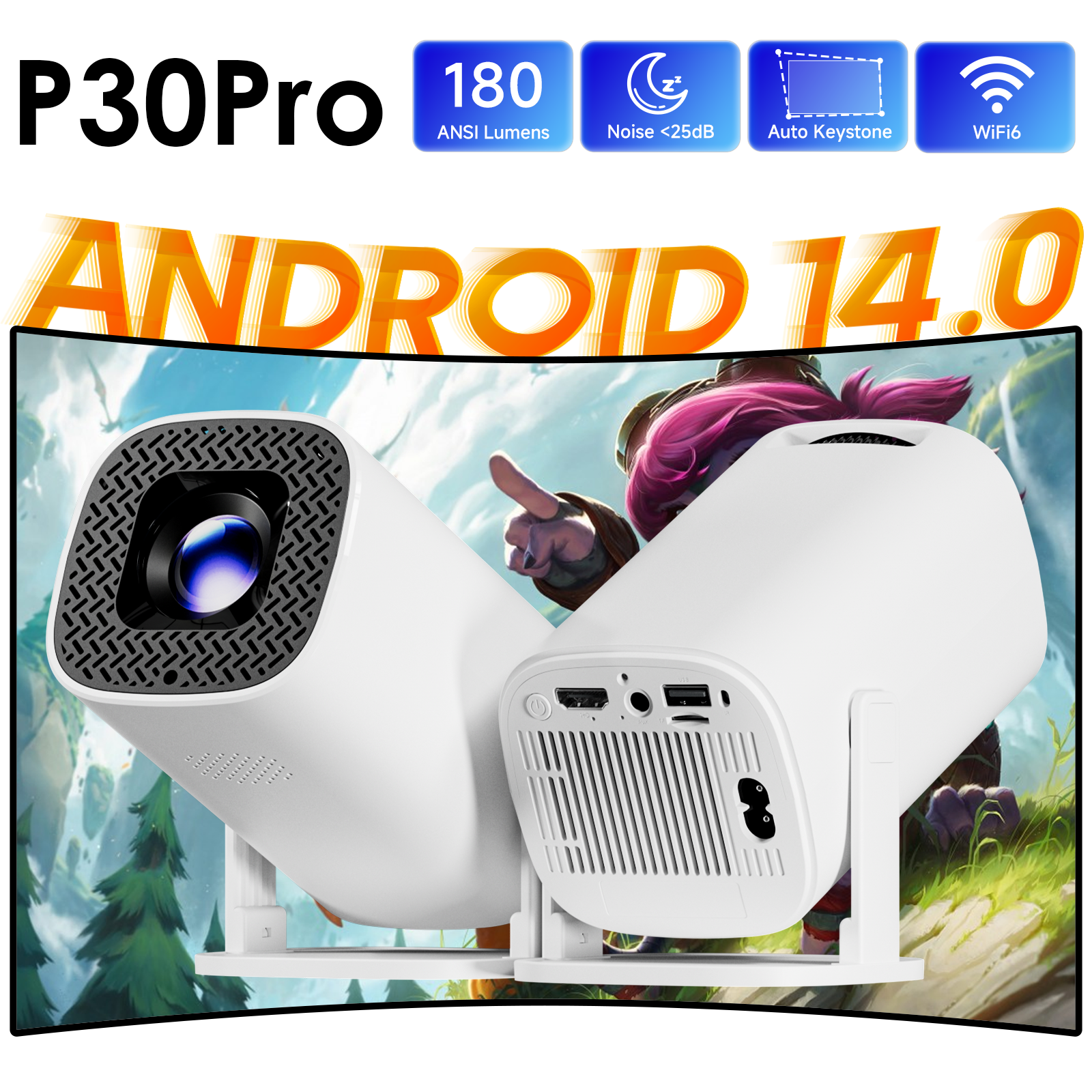 HONGTOP P30PRO Smart Mini Proj - Home Cinema Compact 리뷰 및 가격
