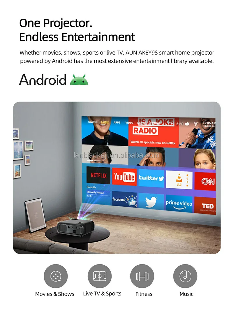 Full HD Android Projector AUN  - Home Cinema Usa 리뷰 및 가격