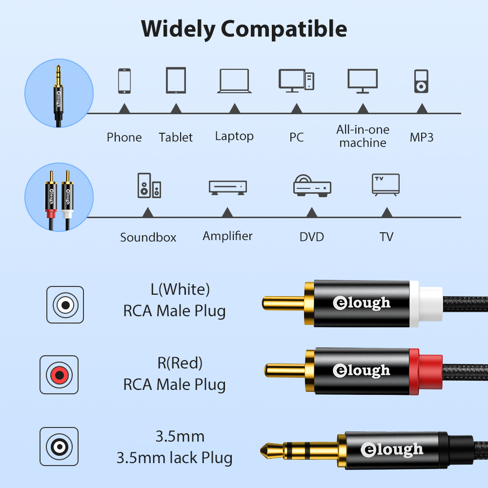 Elough RCA Cable AUX RCA Speak - Home Cinema Furniture 리뷰 및 가격