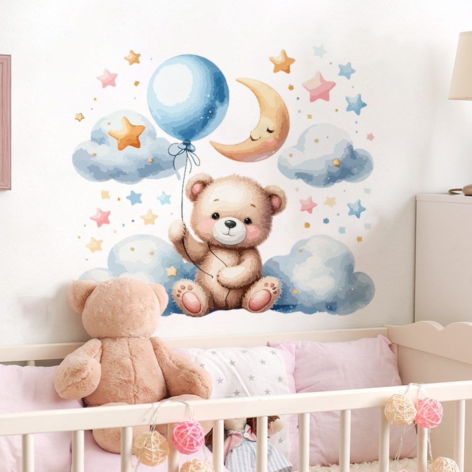 Watercolor Cartoon Teddy Bear  - Home Cinema Room 리뷰 및 가격