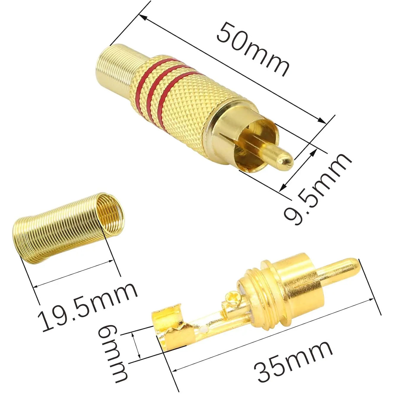 4PCS RCA Plug Gold Plated Sold - Home Cinema Solution 리뷰 및 가격