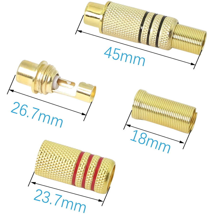 4PCS RCA Plug Gold Plated Sold - Home Cinema Solution 리뷰 및 가격
