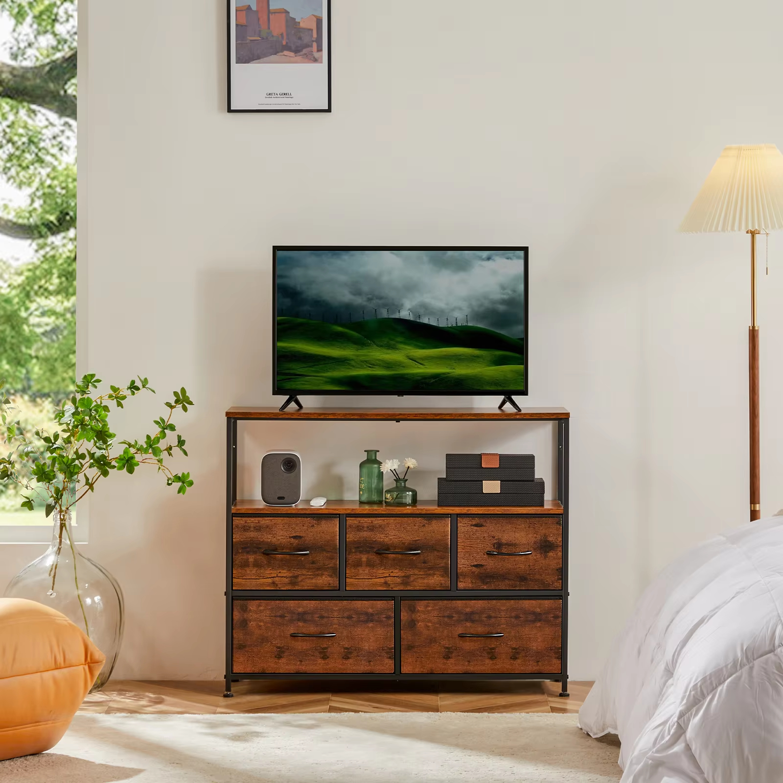 JHK Fireplace TV Stand Dresser - Home Cinema Furniture 리뷰 및 가격