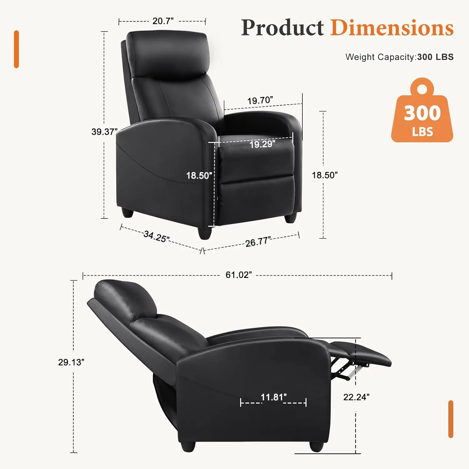 Recliner Chair PU Leather Recl - Home Cinema Furniture 리뷰 및 가격