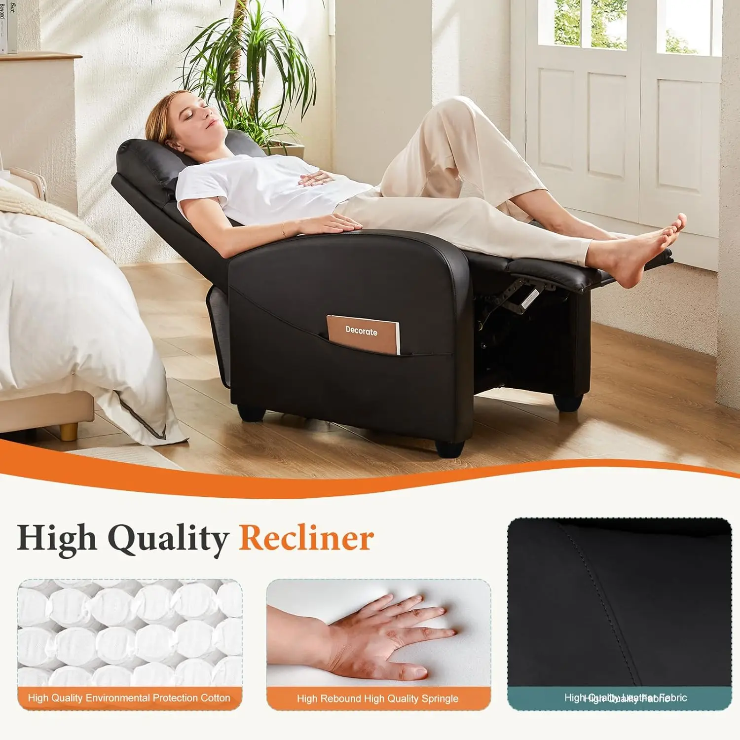 Recliner Chair PU Leather Recl - Home Cinema Furniture 리뷰 및 가격